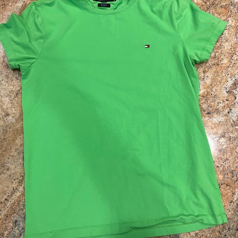 Tommy Hilfiger green short sleeve slim fit tee, size M